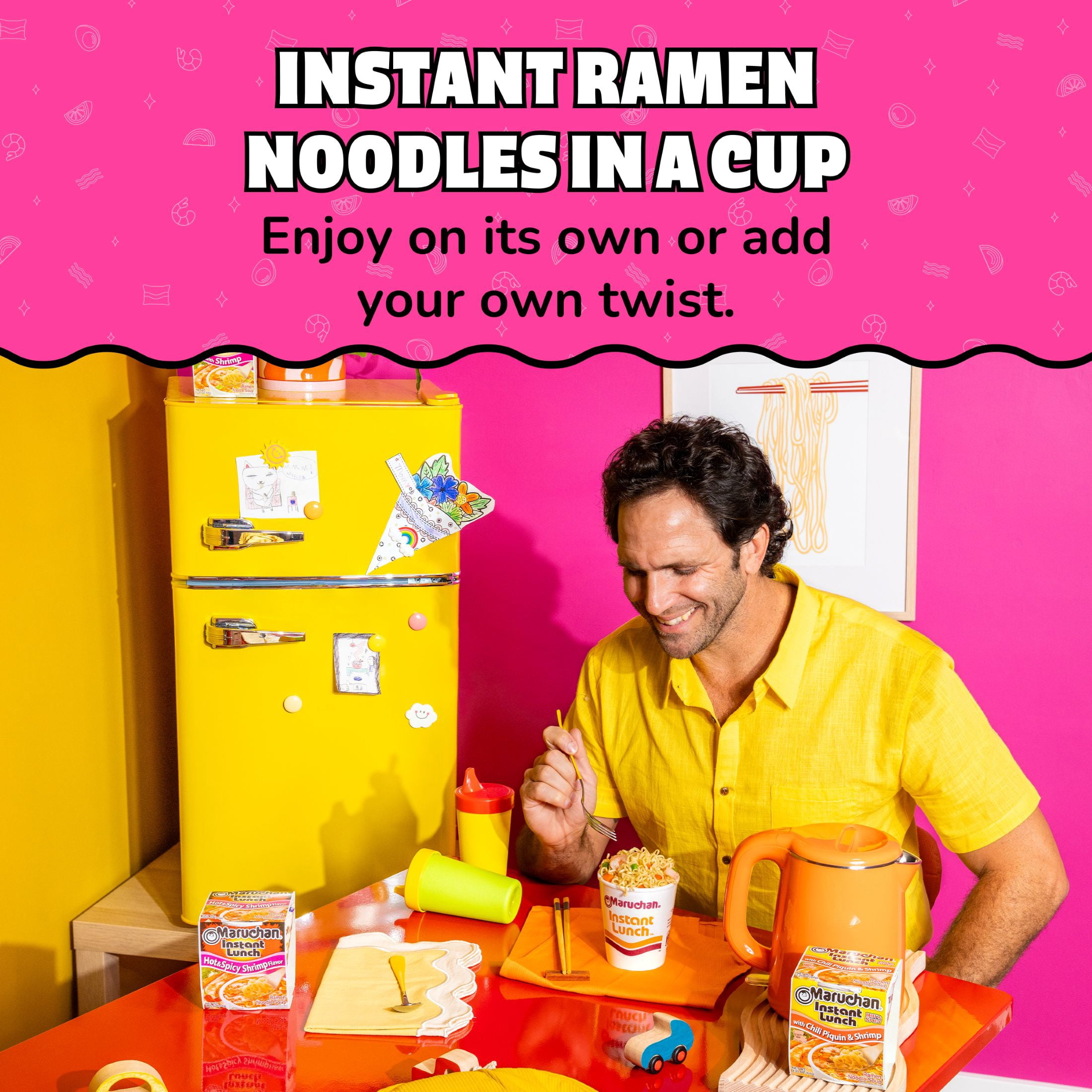 Maruchan Instant Lunch Ramen Noodles, Hot & Spicy Shrimp Flavor, 2.25 oz Cup