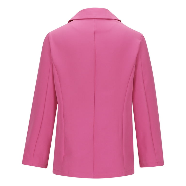 Sakmal Winter Jacket for Women Pink Dressy Long Sleeve Sleeve Collar Slim Solid Formal Jackets for Girls On Clearance