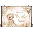 thumbnail image 3 of Pink Floral Bear Backdrop 9x6 FT - Girls Birthday Decor, Baby Shower Gender Reveal Party Photo Background Banner, 3 of 5