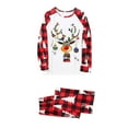 thumbnail image 3 of Odeerbi Christmas Pajamas for Family Holiday Long Sleeve Family Christmas Pajamas Matching Sets Mom Parent Child Printed Loungewear Set Two-Piece Sleepwear Xmas Family Matching PJs Set Red, 3 of 4