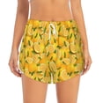 thumbnail image 2 of Picia Yellow Limes Pattern Women's 2 in 1 Athletic Running Shorts High Waisted Workout Casual Gym Sweat Shorts with Comfy Liner Zipper Pockets-X-Large, 2 of 9