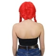 thumbnail image 3 of HPO Adult Women Farm Girl Red Wig with Braids, 3 of 7