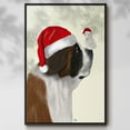 thumbnail image 2 of Christmas St Bernard and Fluffy Owl - Framed Gallery Wrapped Holiday Canvas - 25 x 37 - Black Frame, 2 of 8