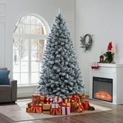 Naomi Home Snow Frosted Artificial Spruce Christmas Tree-Color:Green,Size:9 Ft,Width:59"