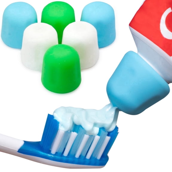 Tilcare Self-Closing Toothpaste Caps, 6-Pack Silicone Tube Toppers, Mess-Free Dispenser Lids for Adults & Kids, BPA-Free