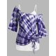 thumbnail image 1 of Top Sin Mangas Acanalada Diseño Teñido Anudado Rosegal Camisetas tallas grandes, 1 of 5