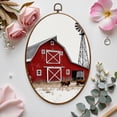 thumbnail image 7 of Canvas Wall Art Country Barn Farmhouse Vintage Western Highland Cow Rustic Landscape Oval Framed Canvas Prints Gallery Artwork for Living Room Bedroom Office Apartment 8.6"x11.4", 7 of 7
