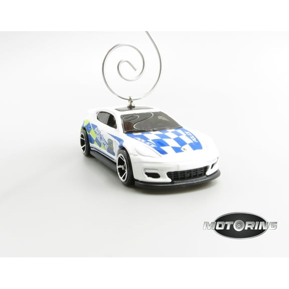 Porsche Panamera Police White Car Rare Christmas Tree Ornament Diecast