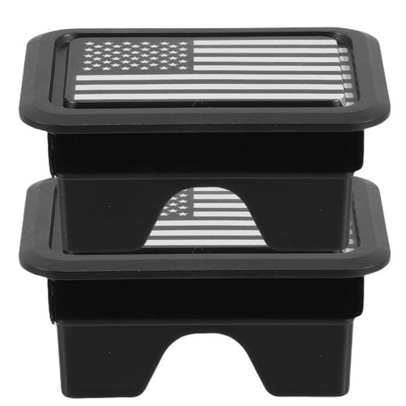 Pretyzoom 2Pcs ABS Bed Rail Caps Patriotic Decorative Trailer Hitch Cover Compatible with Dodge RAM 2019 to 2021