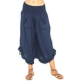 thumbnail image 1 of Snoarin Summer Plus Size Cargo Capris for Women Casual Pants With Eastic Waist, Solid Color Splashed Ink Print, Tie Dyed Ink, Seven Point Loose Wide Leg Pants Trousers for Women on Clearance, 1 of 4