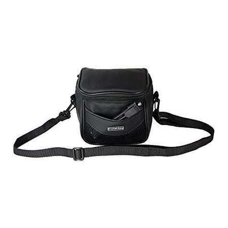 Foto&Tech Small Faux Leather Camera Bag with strap for Fujifilm Samsung Sony Olympus Panasonic Canon Nikon Pentax Point-and-Shoot and Compact