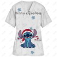 thumbnail image 3 of Uniforme de enfermera con estampado de Disney Stitch, uniforme de enfermera para mujer, cuello en V, uniforme clínico, hospital, atención médica, spa, camiseta, blusa, 3 of 5