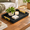 Black With Glod Handle, variant on Black Wood Rectangle Serving Tray With Handles, Large Vanity Platter