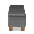 thumbnail image 5 of Baxton Studio Hannah Modern and Contemporary Grey Velvet Fabric Upholstered Button-Tufted Storage Ottoman Bench, 5 of 11