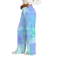 thumbnail image 5 of Endives Womens Sports Pants Tie Dye Printed Wide Leg Jogging Pants Drawstring Elastic High Waist Pants With Pocket, 5 of 7