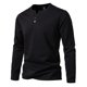 thumbnail image 1 of pstuiky camisas de manga larga para hombre, Camiseta deportiva informal de color liso para hombre, con botones, cuello en V y manga larga camisetas de hombre xl, 1 of 4