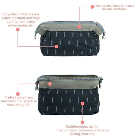 Travel Cosmetic Makeup Bag Wash Organizer Pouch Toiletry Purse Dark Blue
