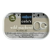 Cole's Wild Mackerel in Olive Oil, Allergen: Fish