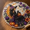 thumbnail image 3 of Double Sided Black Cat Moon Diamond Art Hanging Ornament, Halloween DIY Diamond Painting Kit with Pumpkin Bat Floral, Fall Decor Pendant for Wall Door Home Party Display, 3 of 4