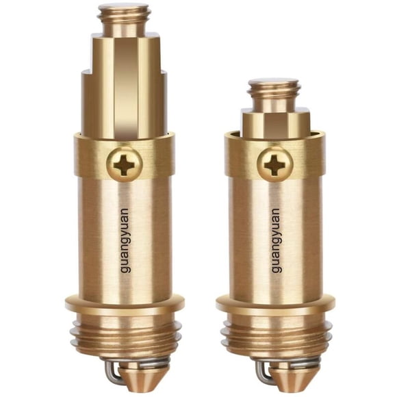 Set of 2 brass spring stoppers for click-clack bathtubs, lightweight, corrosion resistant