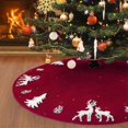 thumbnail image 1 of ZHAOCHENG Falda de árbol de Navidad de punto, funda de cojín para base de árbol de Navidad de alce 3D, falda de árbol de color rojo campestre, 1 of 5