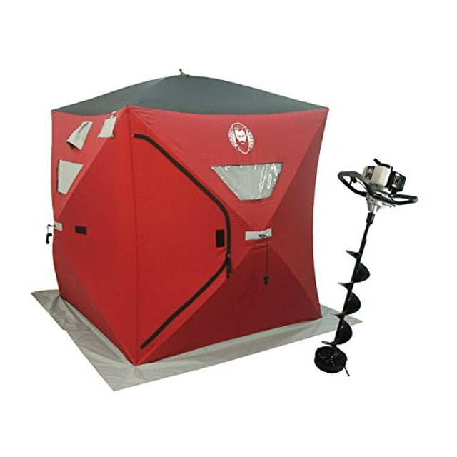 Nordic Legend 33cc Power Ice Auger and Portable Two Man Shelter Combo