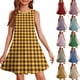 thumbnail image 1 of Girls Summer Dress Tween Dresses Sleeveless Plaid A-Line Dress Casual Summer Dress for Kids with Comfortable Fit and Stylish Design ,Sie:130, 1 of 7