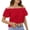 A-Red560, variant on Women's Tee Tops One Line Shoulder Solid Color Off Shoulder Ruffled Edge Soft Comfortable Fashion Top,Sizes S-XXL