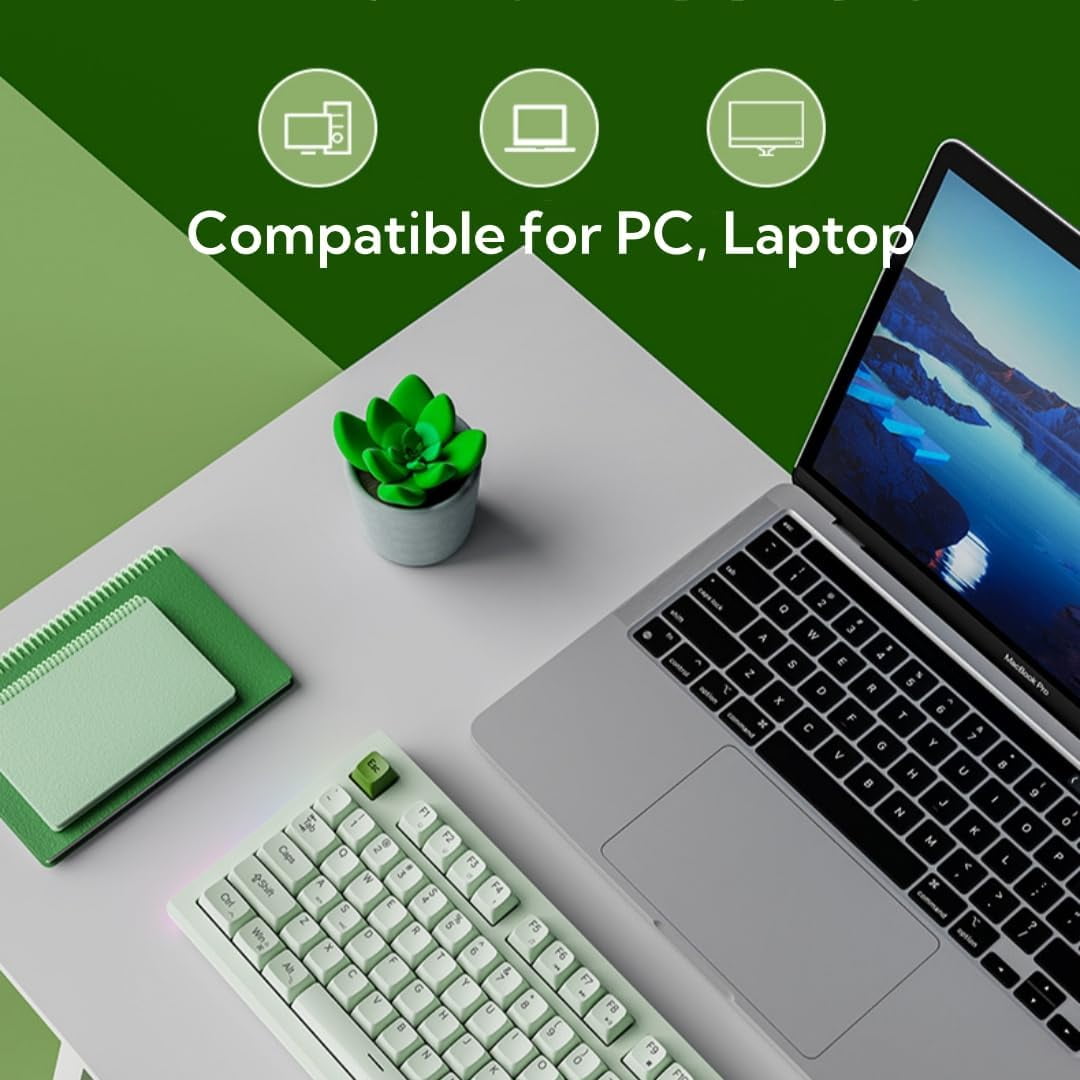 ITIGOITIE Bluetooth Wireless Keyboard and Mouse Set, Mute, Type-C Charging, Mechanical Feel, Office Use, Matcha Green
