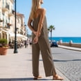 thumbnail image 7 of HAIJIE Linen Rompers for Women Casual Sleeveless Short Overalls Spaghetti Strap Shorts Jumpsuit with Pockets (Khaki,L), 7 of 7