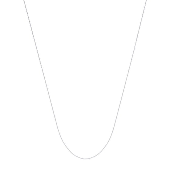 10k White Gold 0.55mm Box Chain Necklace With 5mm Spring Ring Closure Square - .9 Grams - 18 Inch