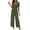 D-671 Army Lime Green, variant on Jumpsuits for Women Summer Fall Rayon Slim Tunic Brunch Going Out Ruched Flare Bell Bottom Plain Long Bootcut Leg Overalls Pants Catsuit Women Button 2026