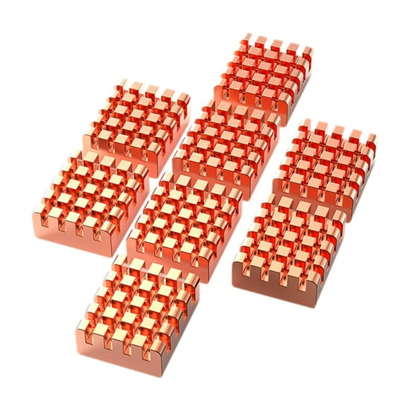 Kit de disipador de calor de cobre de 8 para piezas, disipador de calor de enfriamiento, accesorio fácil de usar, enfriador de CPU, de calor, para