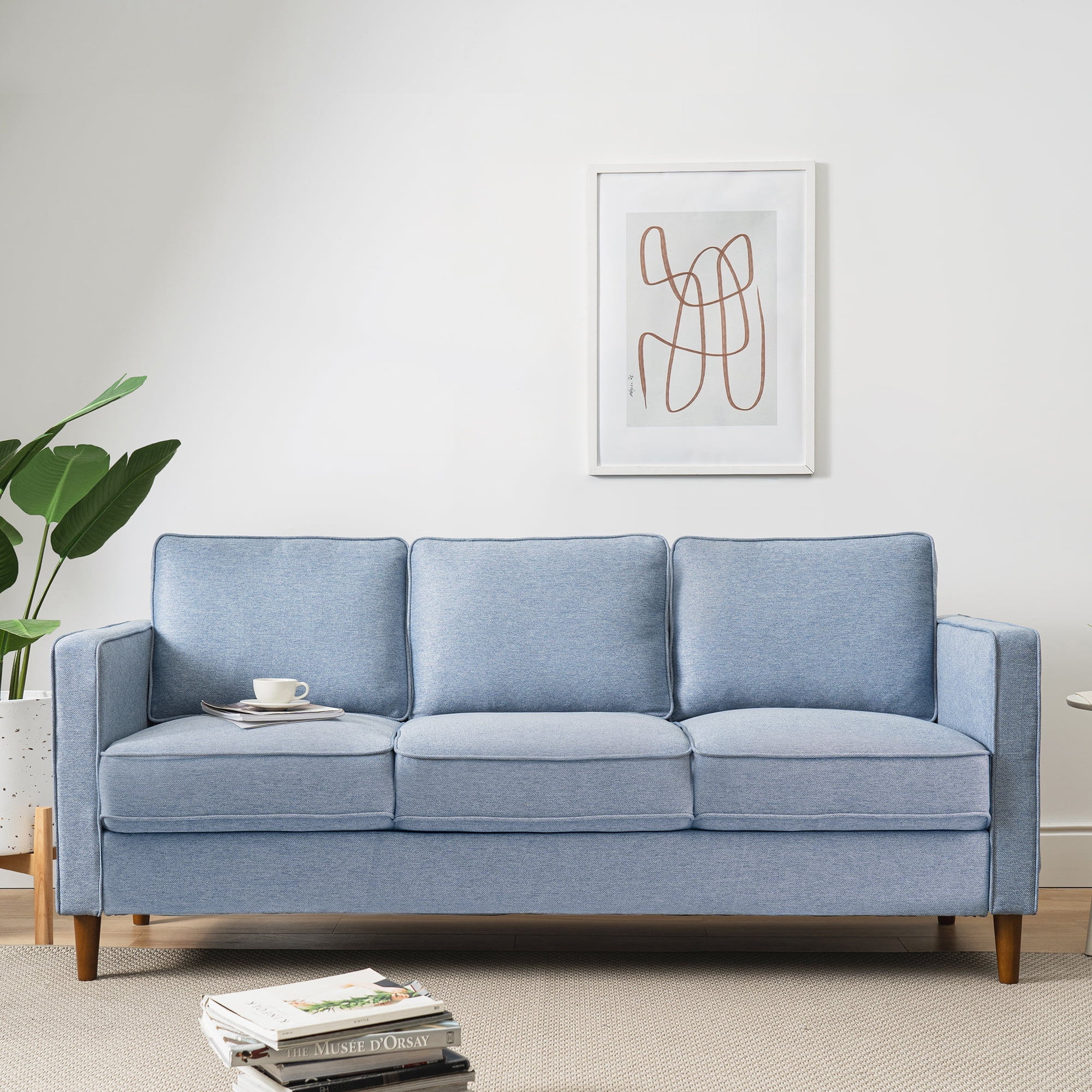 Mellow Hana Sofa, Dusty Blue Upholstered