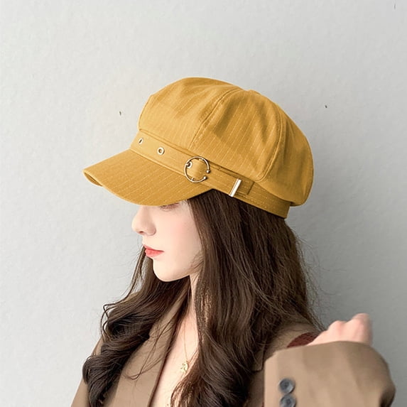 Valora Women Beret Newsboy Hats Classic Autumn Spring Winter Cap Yellow