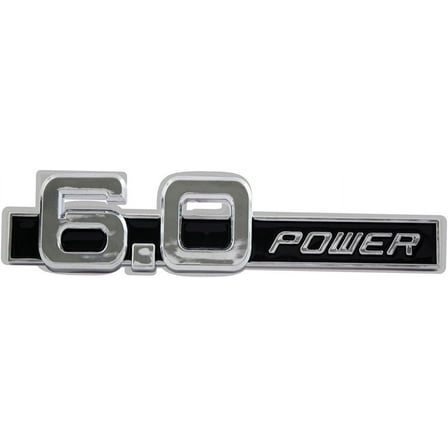 Emblem Badge Decal Sticker 6.0 Power 3D Chrome Plated ABS Plastic 5-1/4" x 7/8"