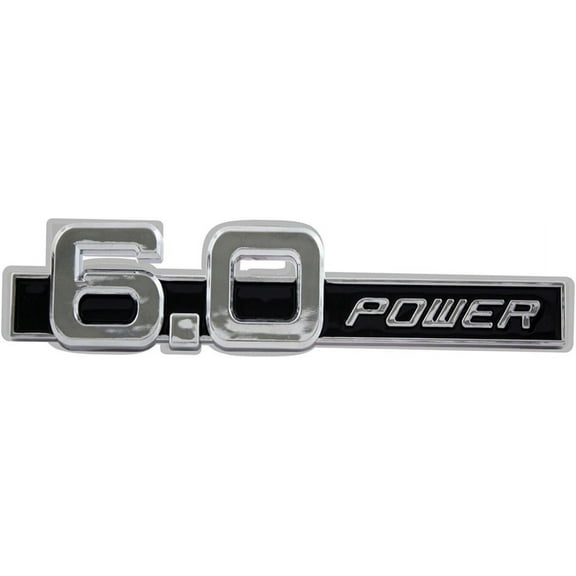 Emblem Badge Decal Sticker 6.0 Power 3D Chrome Plated ABS Plastic 5-1/4" x 7/8"