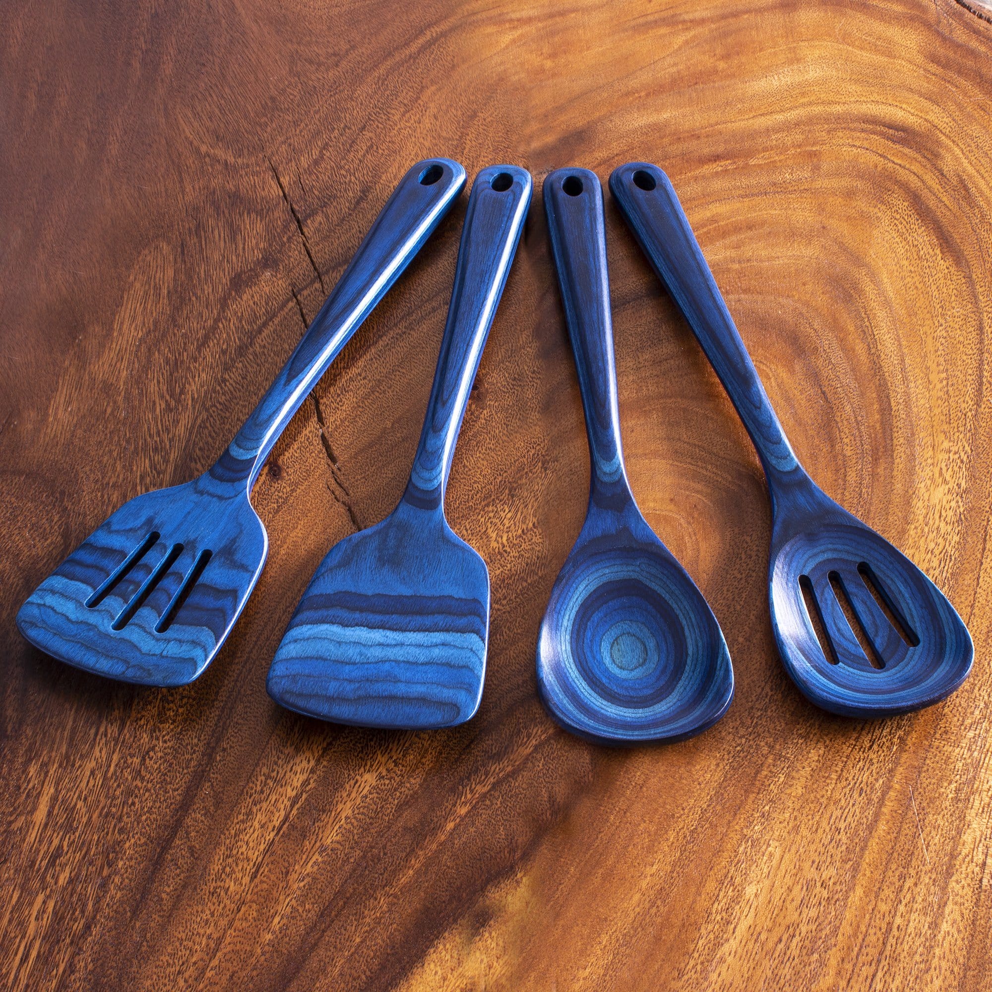 Baltique Malta Collection 4 Piece Wooden Cooking Utensil Set, Safe for Nonstick