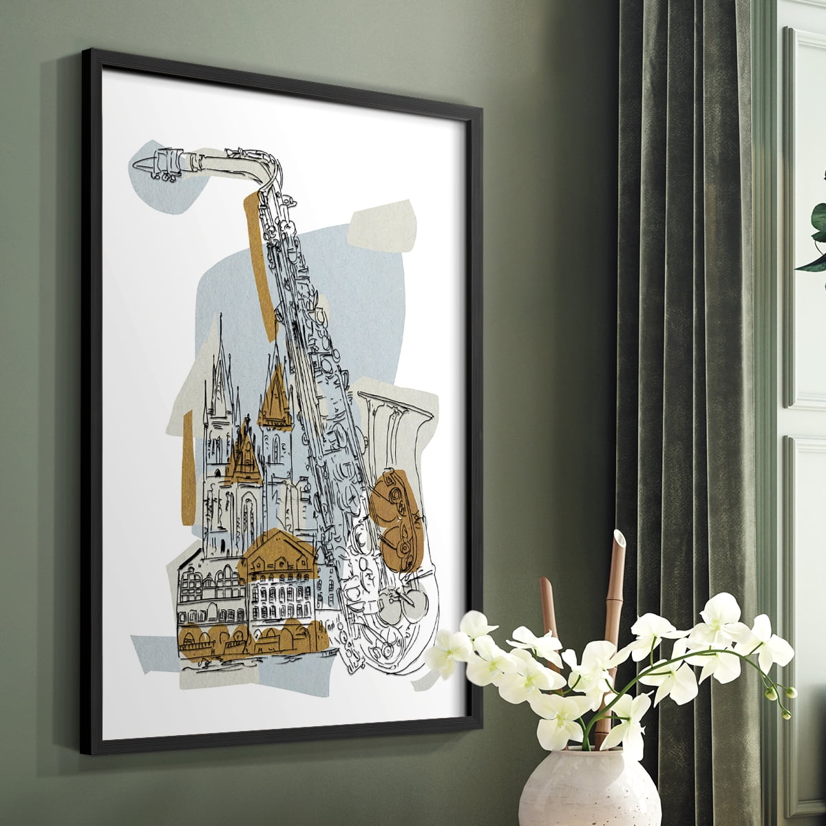 Rehearsal II Framed Print in Black Solid Wood Framed Print No Nail Hanging