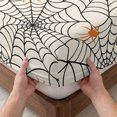 thumbnail image 3 of Twin XL Size Fitted Sheet Set - Halloween 2 Piece Bedding Sets 16" Deep Pocket Fitted Sheet with 1 Pillowcases, Orange Black Net Classic Spiders Gingham Brushed Microfiber Hotel Luxury Bed Sheets, 3 of 9