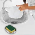 thumbnail image 3 of Jabonera, jabonera de acero inoxidable de doble capa con bandeja de drenaje, jaboneras de ducha para baño, ahorrador de jabón para bañera, soporte de esponja para Ki, 3 of 5