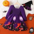 thumbnail image 4 of CONFREE Halloween Clothes Set for Toddler Girl Long Sleeve Cute Ghost Print Dress With Hat 2Pcs Hallowmas Outfit Set Fall Clothing Set, 4 of 7