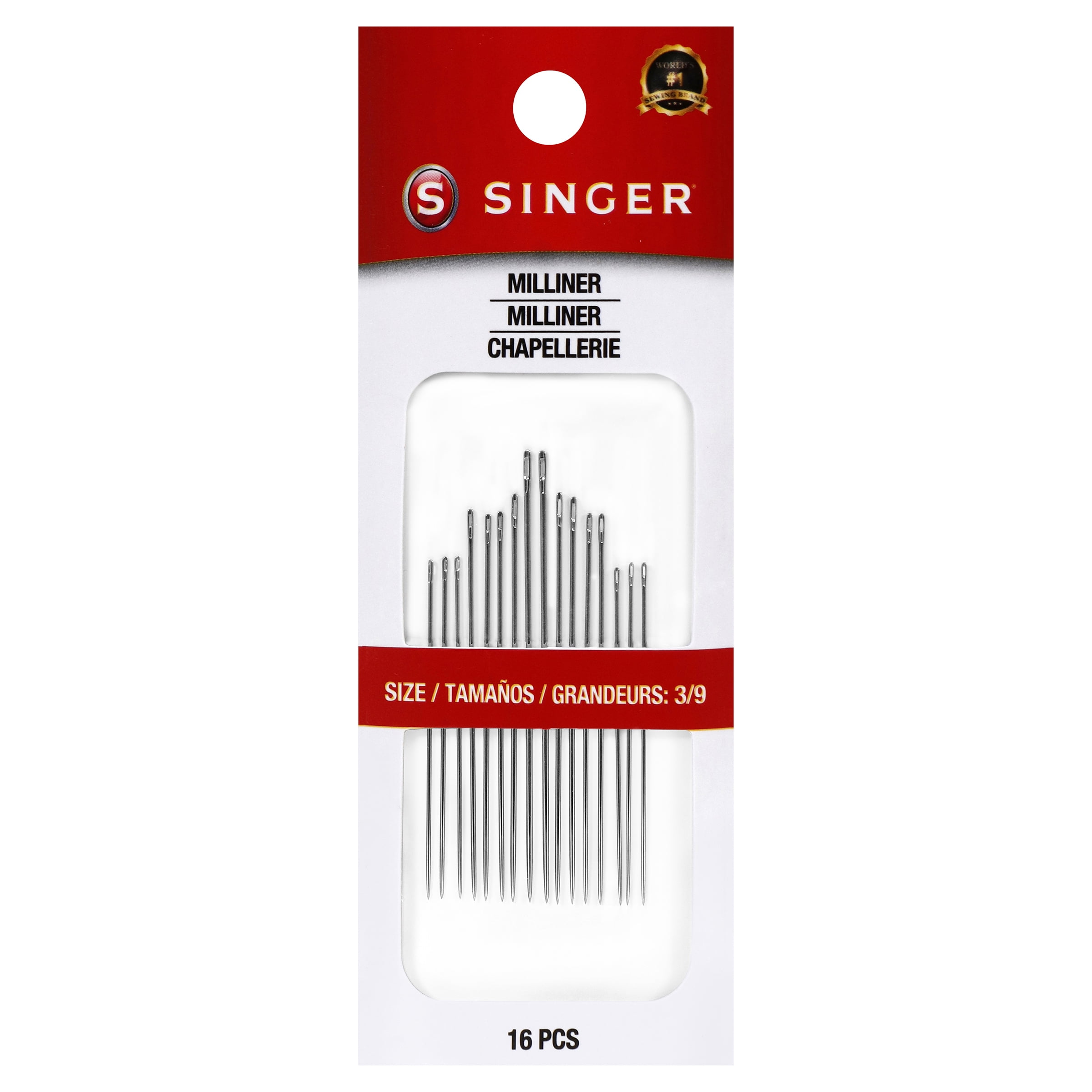SINGER Sharps Steel Hand-Sewing Needles, Sizes 3/9, 20 Pieces