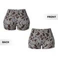 thumbnail image 6 of Yiaed Brown Moose with Pinecones Print Women's Athletic Shorts Running Shorts Sporty Short High Waisted Elastic Workout Shorts for Yoga Gym Running & Sports -X-Large, 6 of 8