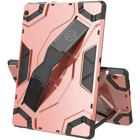 Golden Sheeps Compatible for Lenovo Tab M10 (TB-X605F) 10.1 Inch Heavy Duty Drop Proof Armor Slim Full-Body Protection Handle Stand Case (Rose Gold)