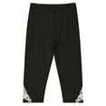 thumbnail image 3 of TAIAOJING Toddler Girls Yoga Pants With Lace Trim Comfortable Stretchy Solid Color Casual Capris For Everyday Wear School Outdoor Activities Summer Fall Breathable 6-7Y, 3 of 3