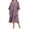 Purple, variant on Wdgfv Summer Dress for Women Elegant Patchwork Chiffon Round Neck Short Sleeve Casual Flowy Dress Navy L