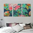 thumbnail image 3 of Nawypu Navy Blue Pink And Red Chinoiserie Peony Floral Canvas Wall Art Printed Ready to Hang Canvas Pictures Artwork Posters Decoration for Living Room Bedroom Office Coffee Club New Home, 3 of 4