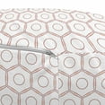 thumbnail image 3 of Abstract Pouf Cover with Zipper, Pattern of Circles Inside Hexagons in Ornamental Style and Geometrical Design, Soft Decorative Fabric Unstuffed Case, 30" W X 17.3" L, Dried Rose, by Ambesonne, 3 of 5