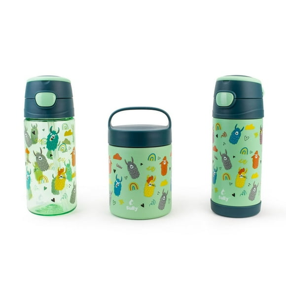 3Pk Push Lid Bottle Set-Llamas